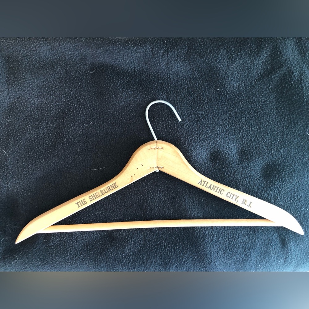Vintage Wooden Hanger from the Shelburne Hotel in Atlantic City, N.J.